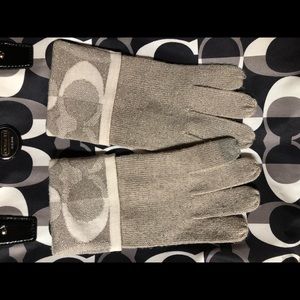 Coach Accessories - Coach Silver & Gray Winter hat & tech gloves Coach Accessories - Coach Silver & Gray Winter hat & tech gloves